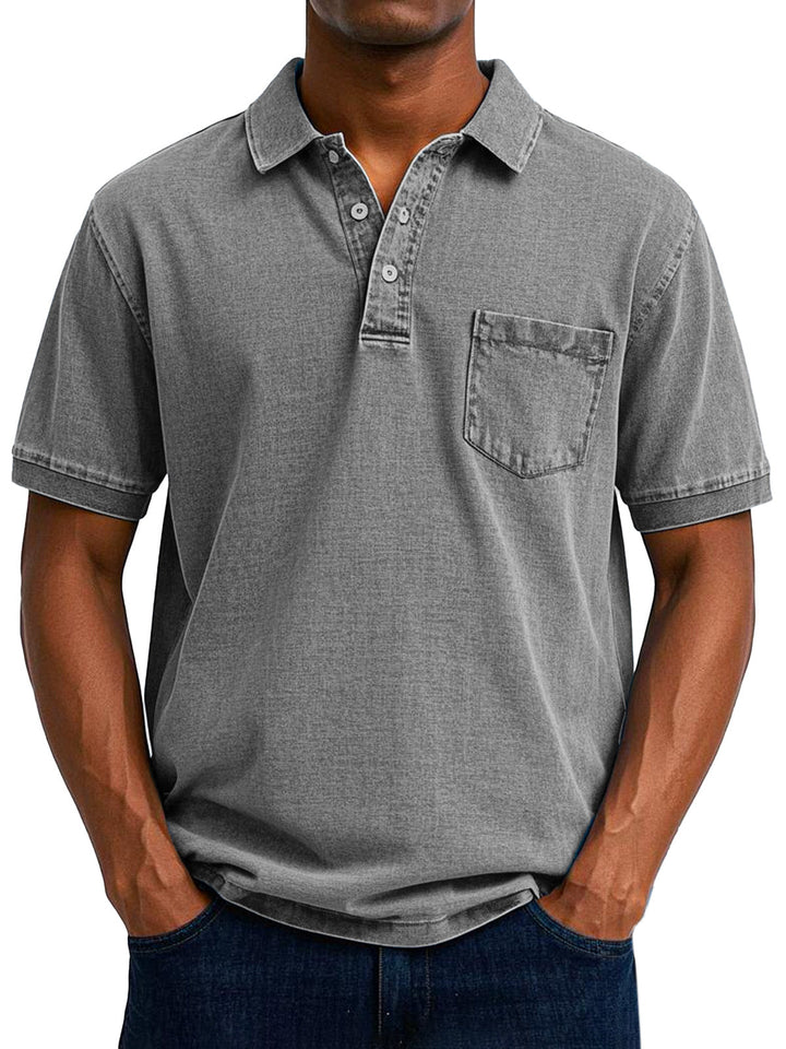 Camisa Polo Vintage Descontraída para Homem