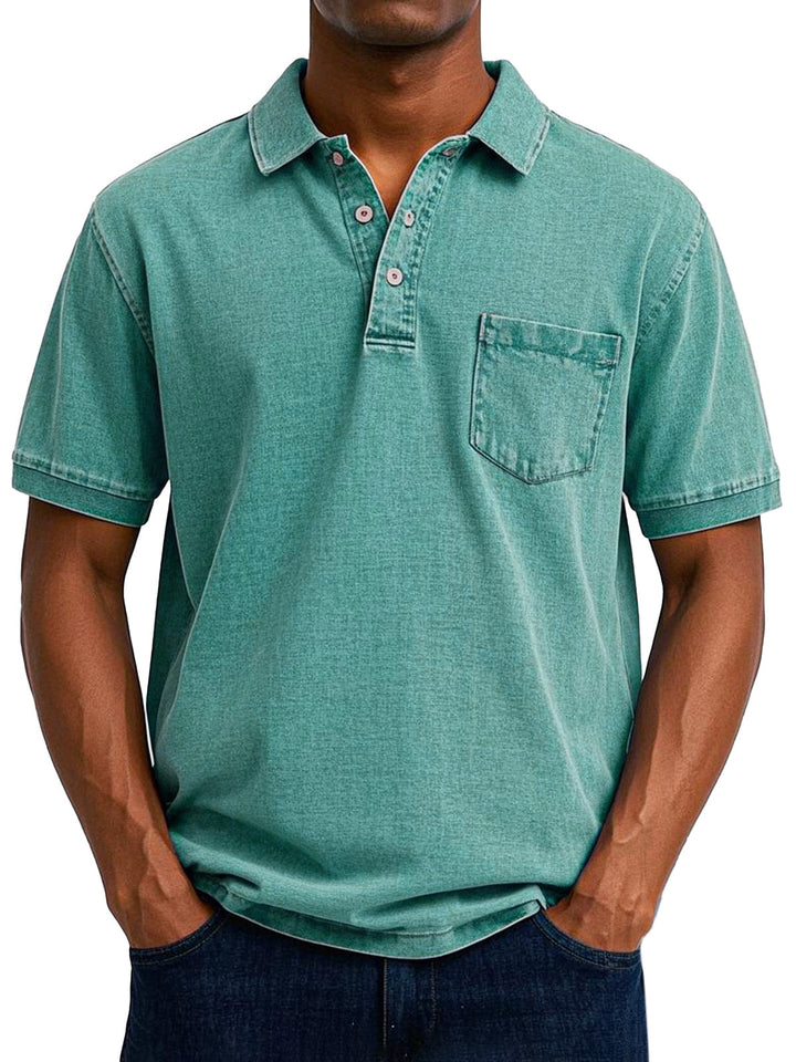 Camisa Polo Vintage Descontraída para Homem