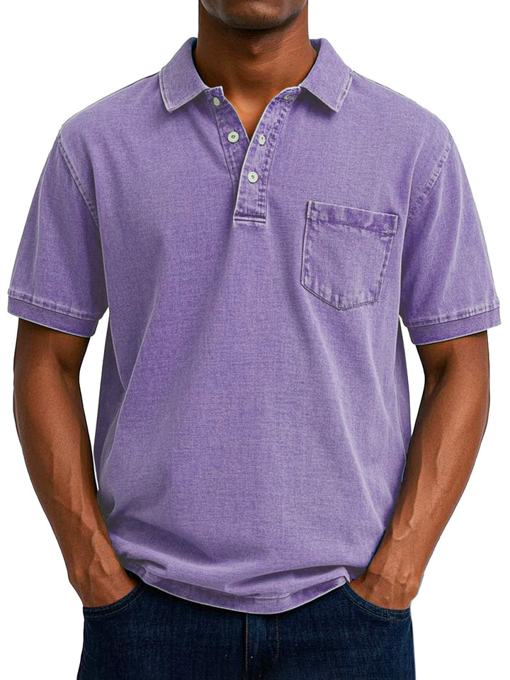 Camisa Polo Vintage Descontraída para Homem