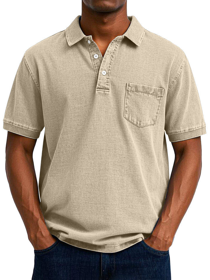 Camisa Polo Vintage Descontraída para Homem