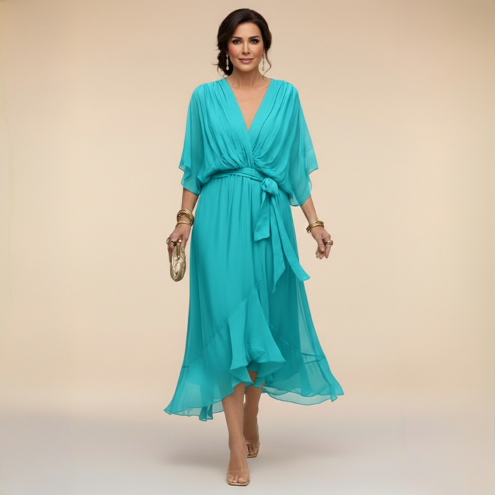 MARTA | Vestido leve e transparente com decote em V