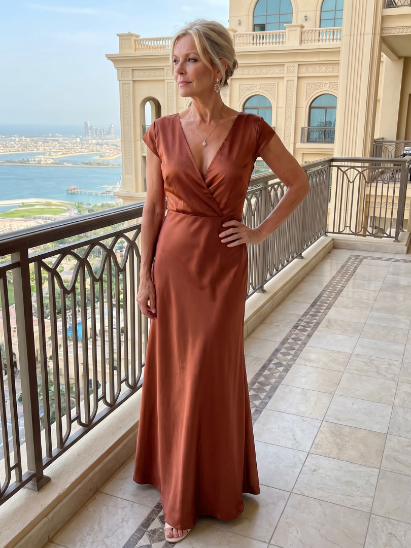 Samouse | Vestido maxi com manga cap e corpete transpassado