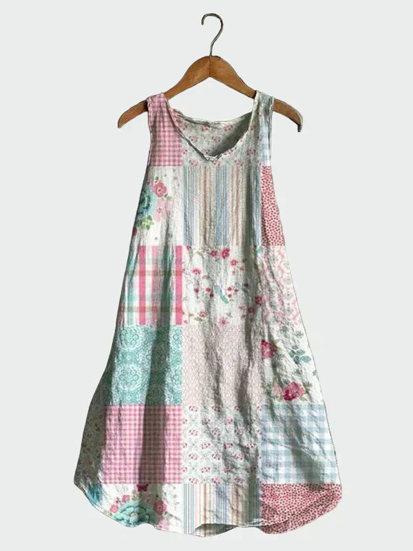 Vestido com Estampa Pastel