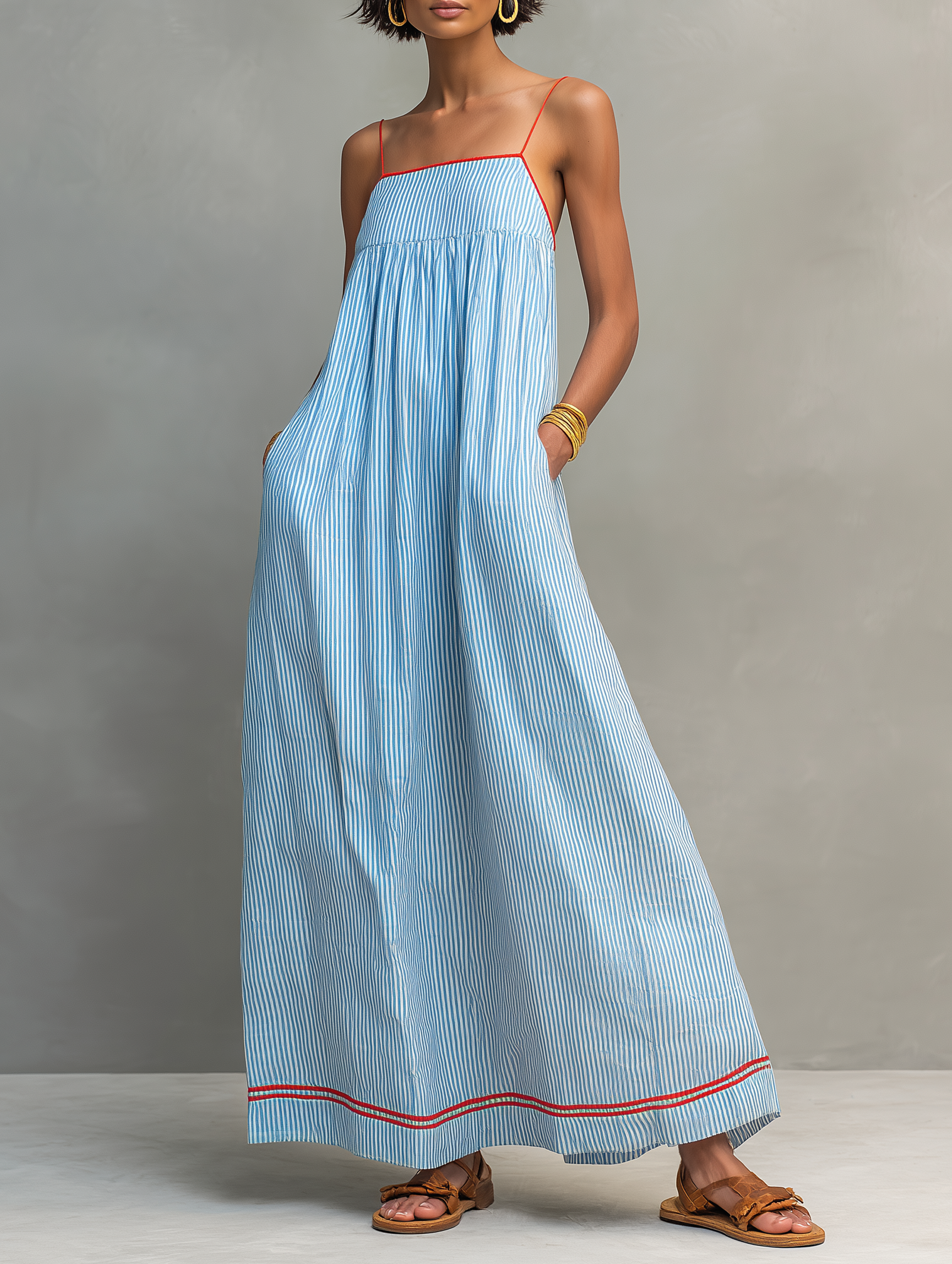Fátima | Vestido Maxi Listrado