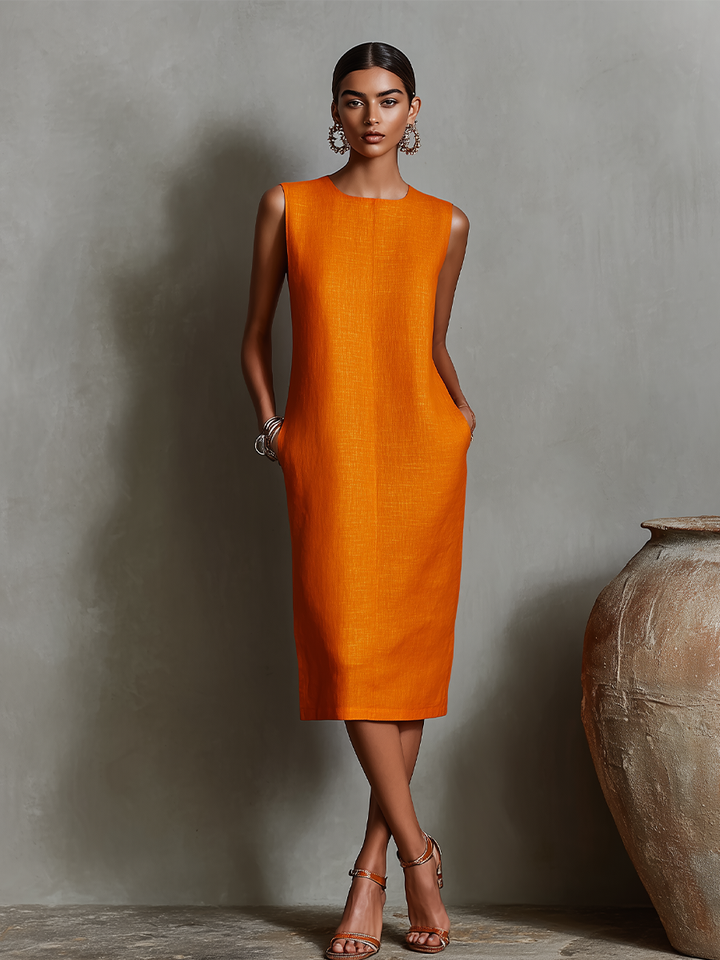 Luísa | Vestido corte reto sem mangas
