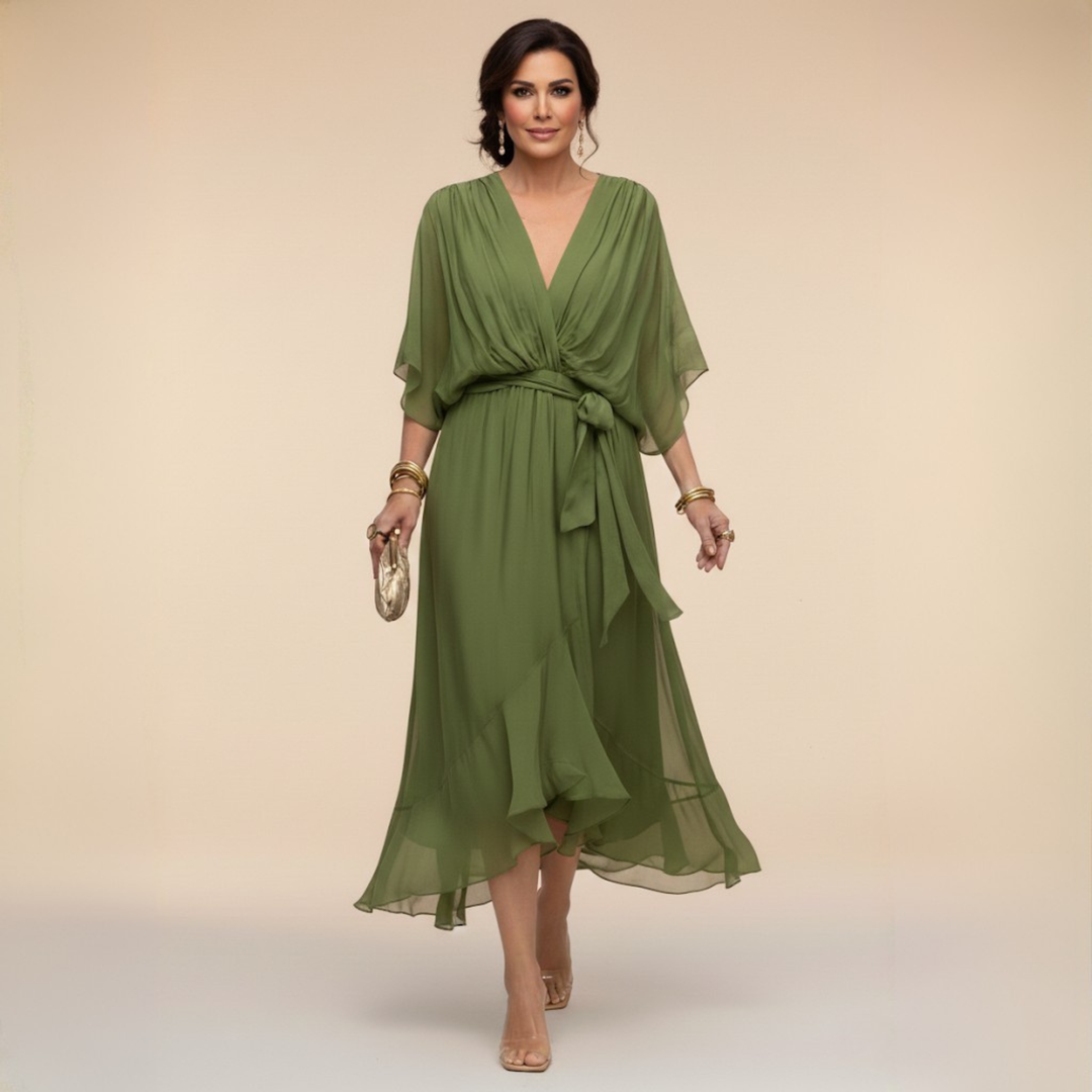 MARTA | Vestido leve e transparente com decote em V