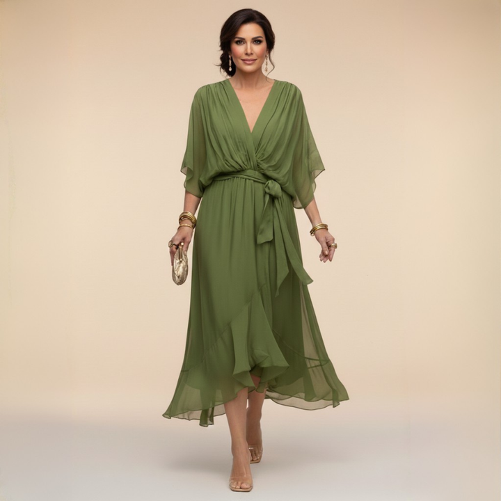 MARTA | Vestido leve e transparente com decote em V