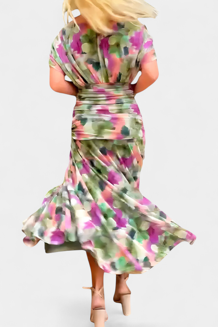 Clara | Vestido longo floral com decote em V
