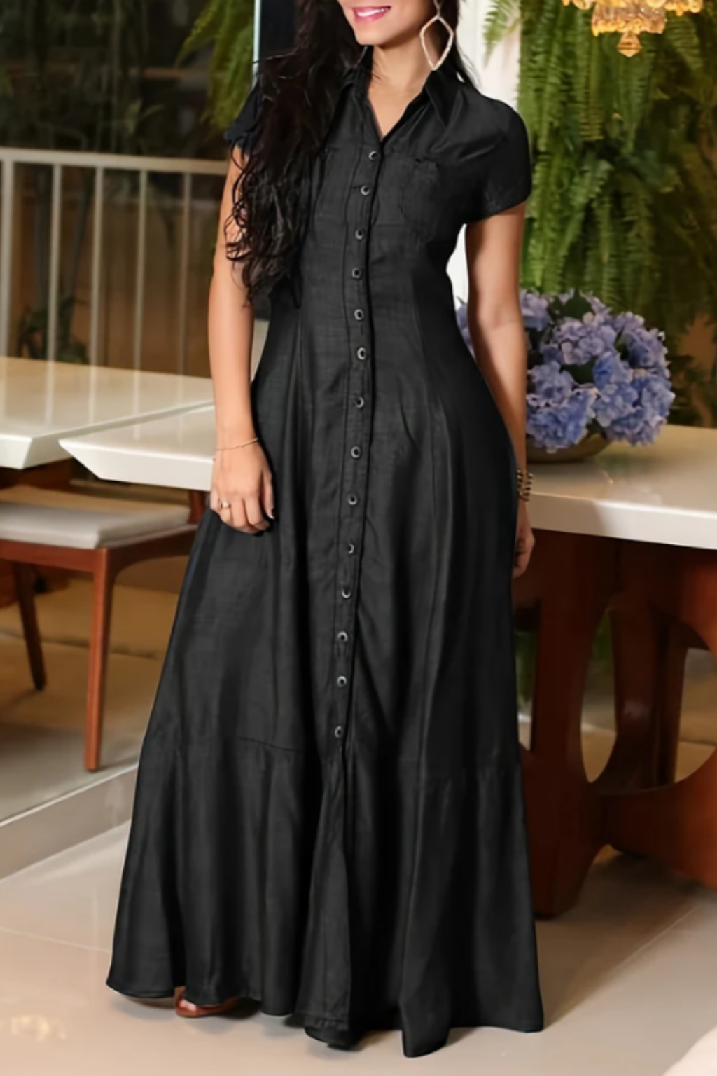 Hera | Vestido longo de ganga