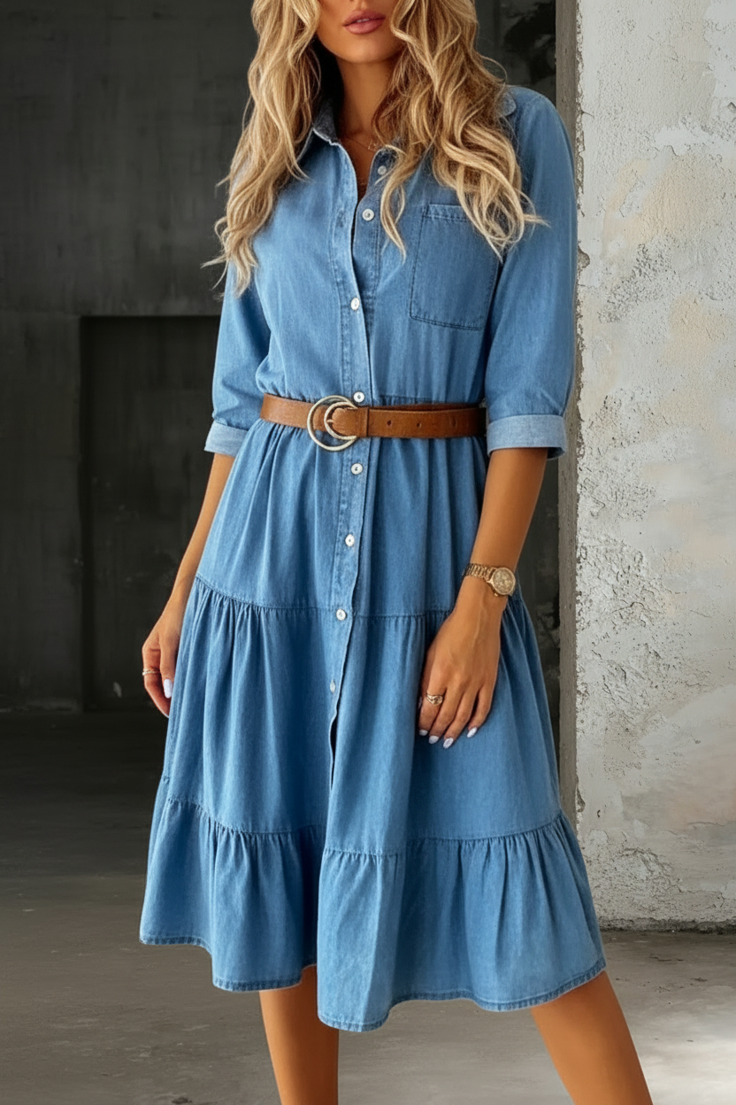 Barbara | Vestido de ganga casual e elegante
