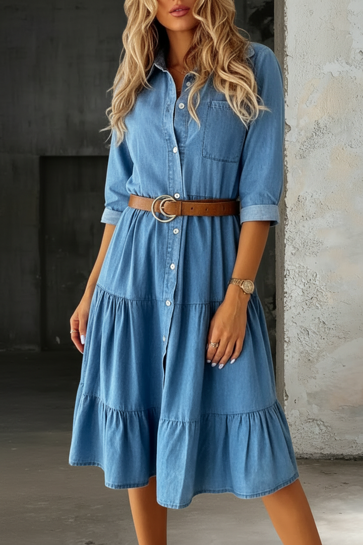 Barbara | Vestido de ganga casual e elegante