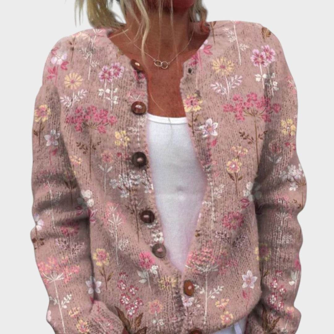 Raquel - Cardigan Floral de Outono