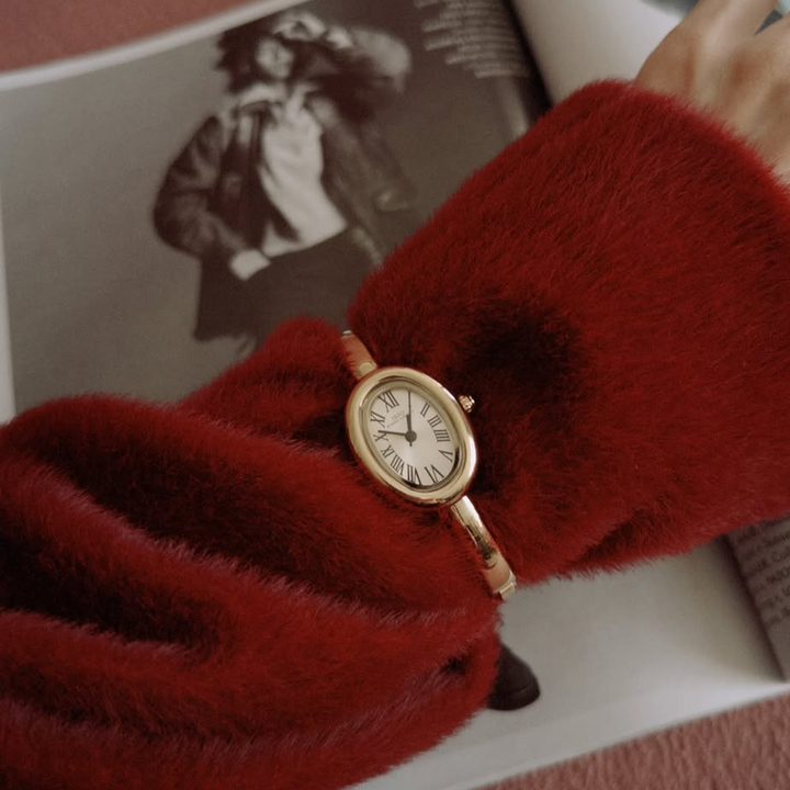 Relógio de bracelete dourado elegante para mulheres | Relógio de bracelete minimalista