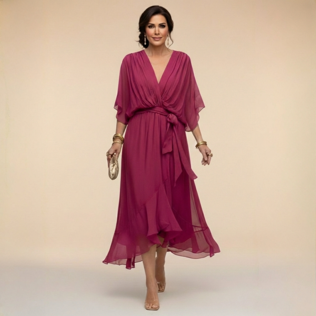 MARTA | Vestido leve e transparente com decote em V