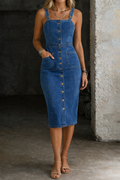 Indira | Vestido jeans com botões na frente
