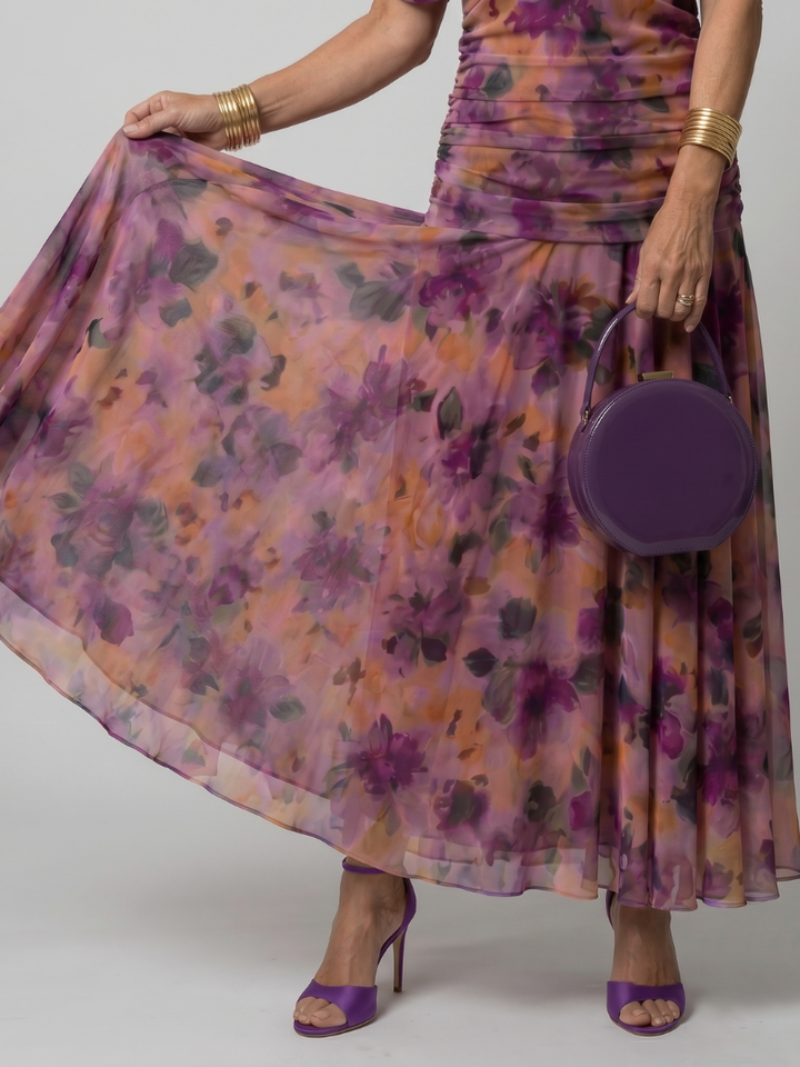 Calen | Vestido midi fluido com decote ombro a ombro