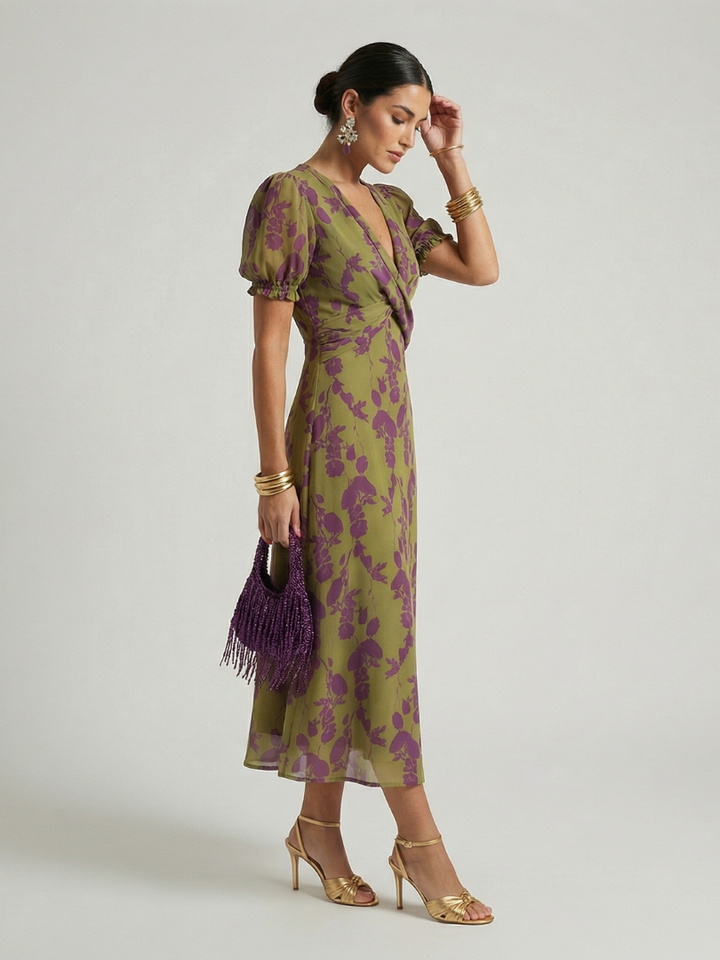 Virel | Vestido midi floral descontraído