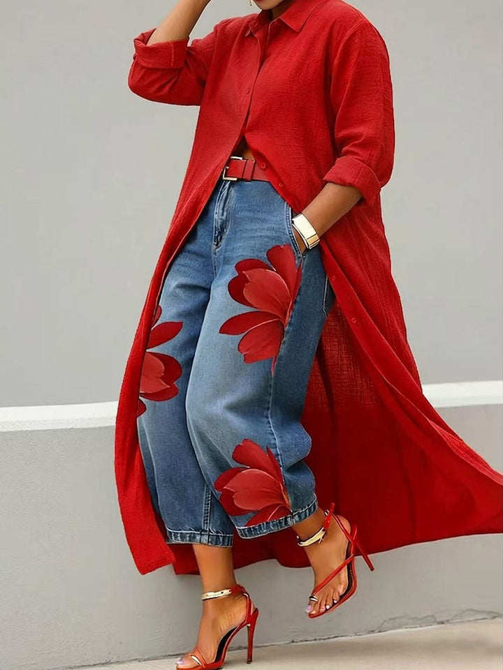 Beatrix | Jeans de modelagem ampla elegante