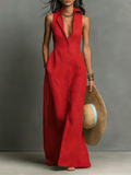 Marta | Vestido chemise maxi feminino de linho misto minimalista