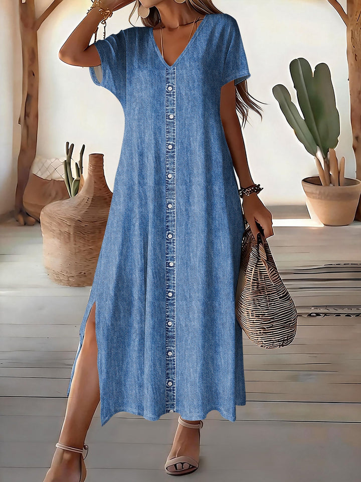 Hélène™ | Vestido de ganga retrô