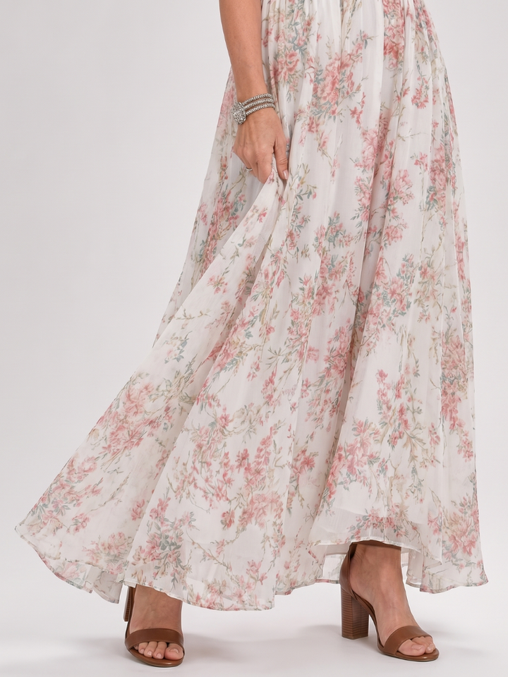 Guinevere | Vestido Midi Fluido com Estampa Floral