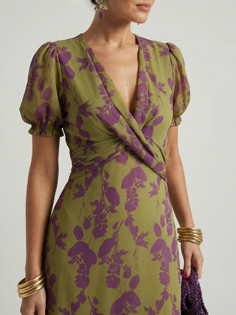 Virel | Vestido midi floral descontraído