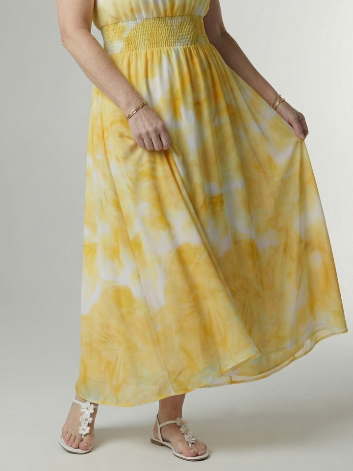 Sylin | Vestido midi franzido com decote halter