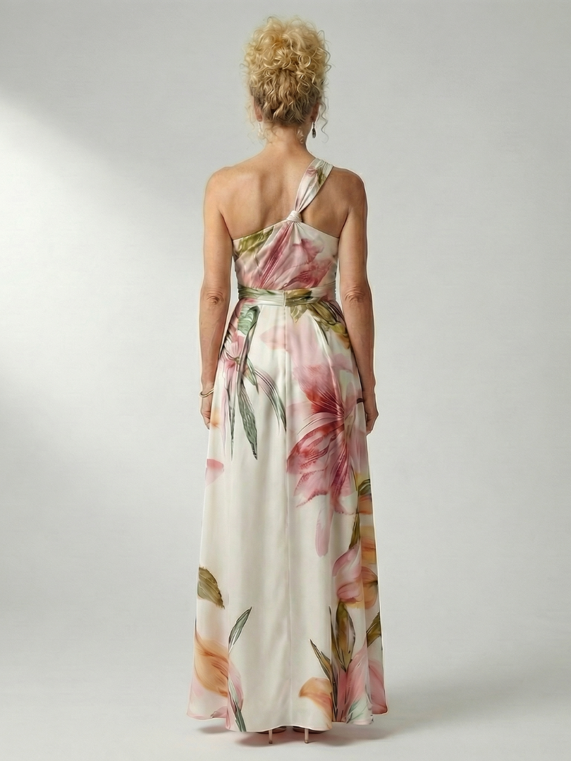 Amiel | Vestido longo com estampa floral suave