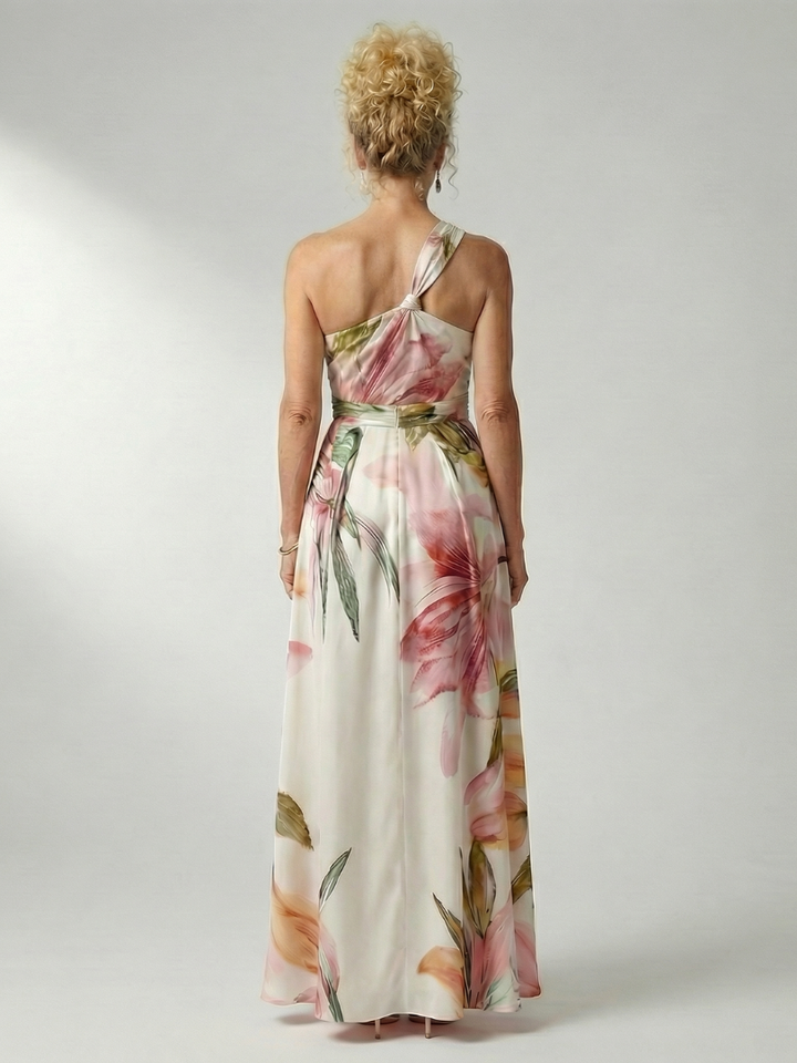Amiel | Vestido longo com estampa floral suave