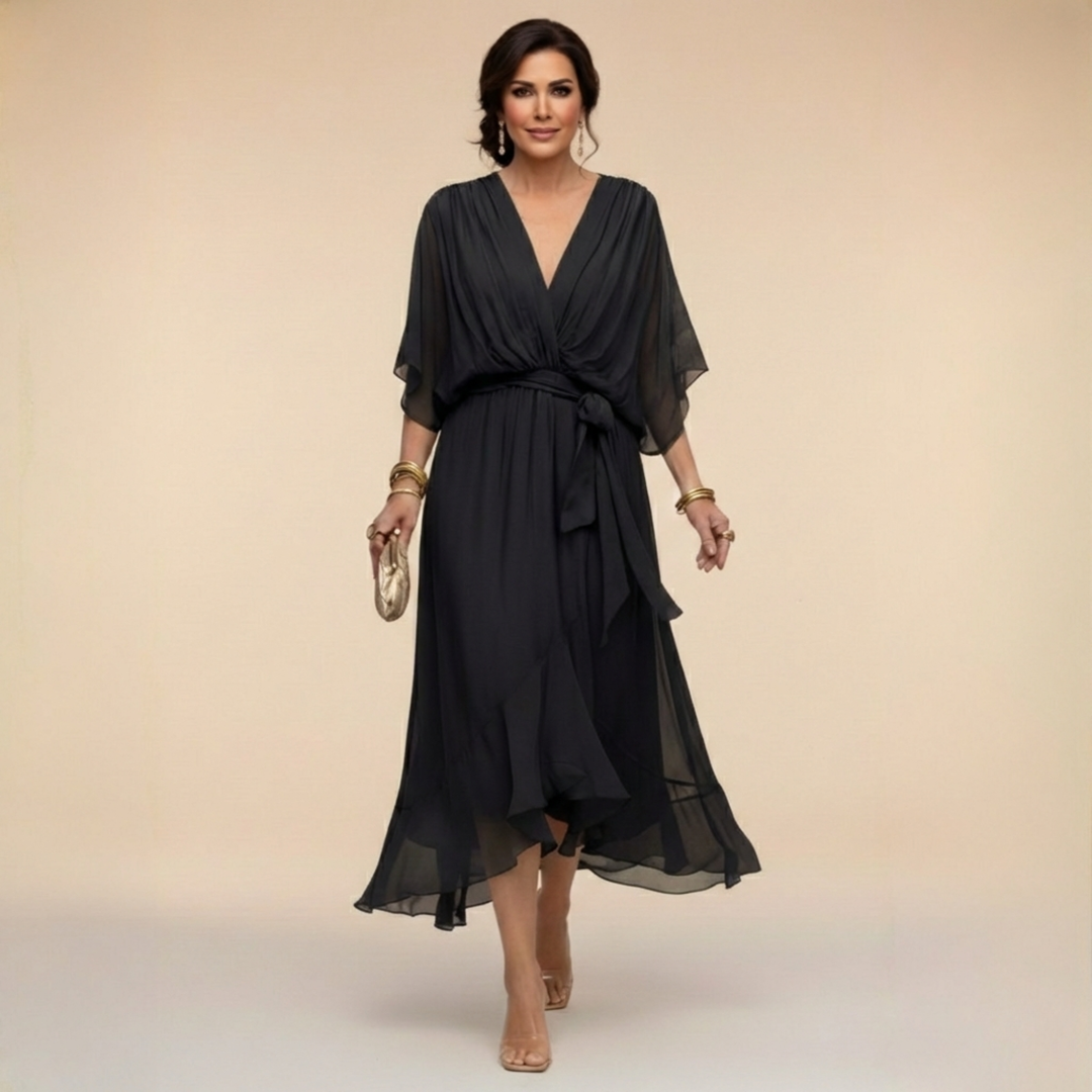 MARTA | Vestido leve e transparente com decote em V