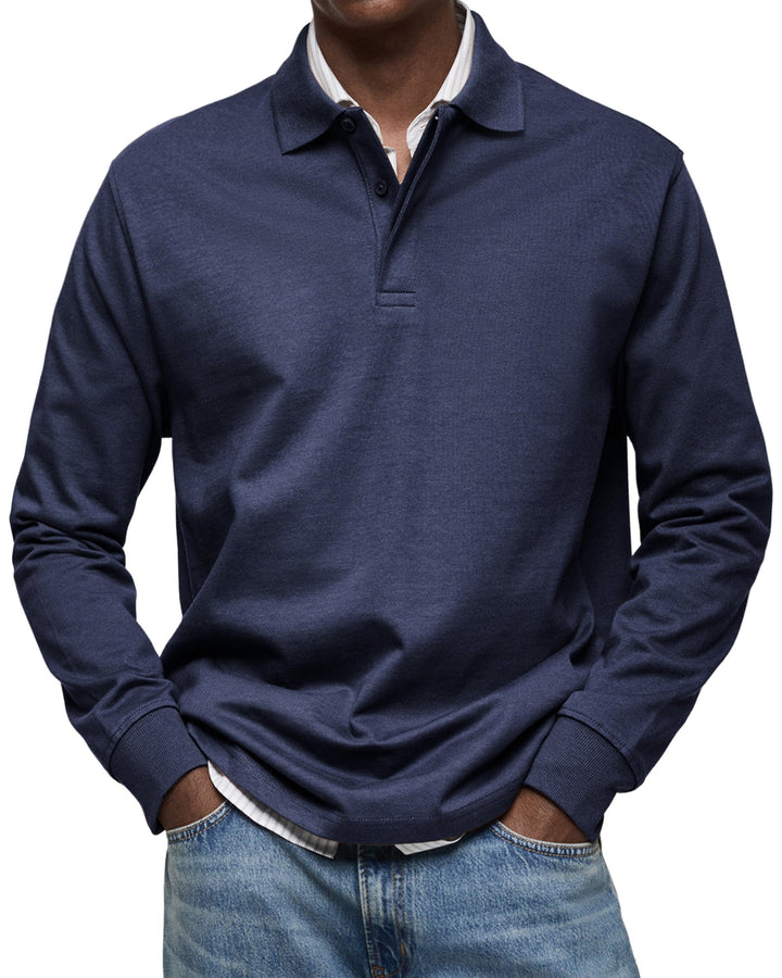 Camisa Polo Casual de Mangas Compridas