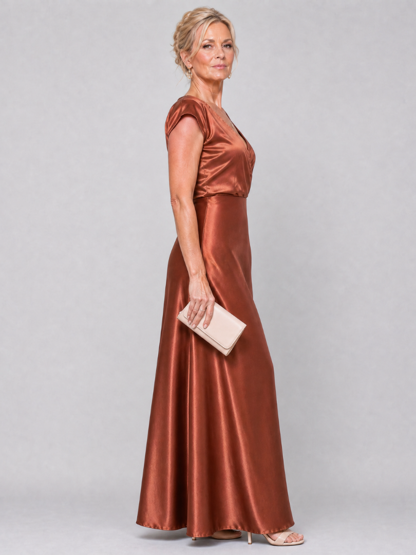 Samouse | Vestido maxi com manga cap e corpete transpassado