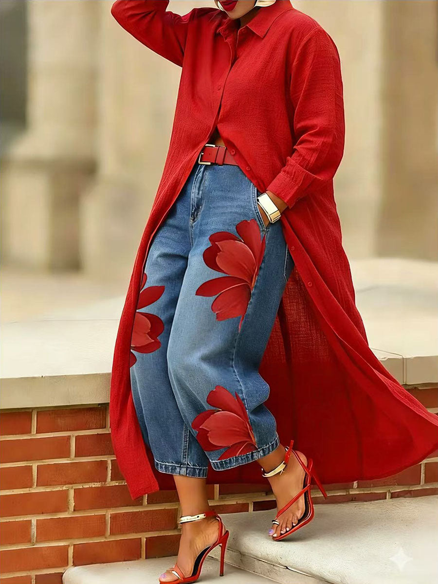 Beatrix | Jeans de modelagem ampla elegante