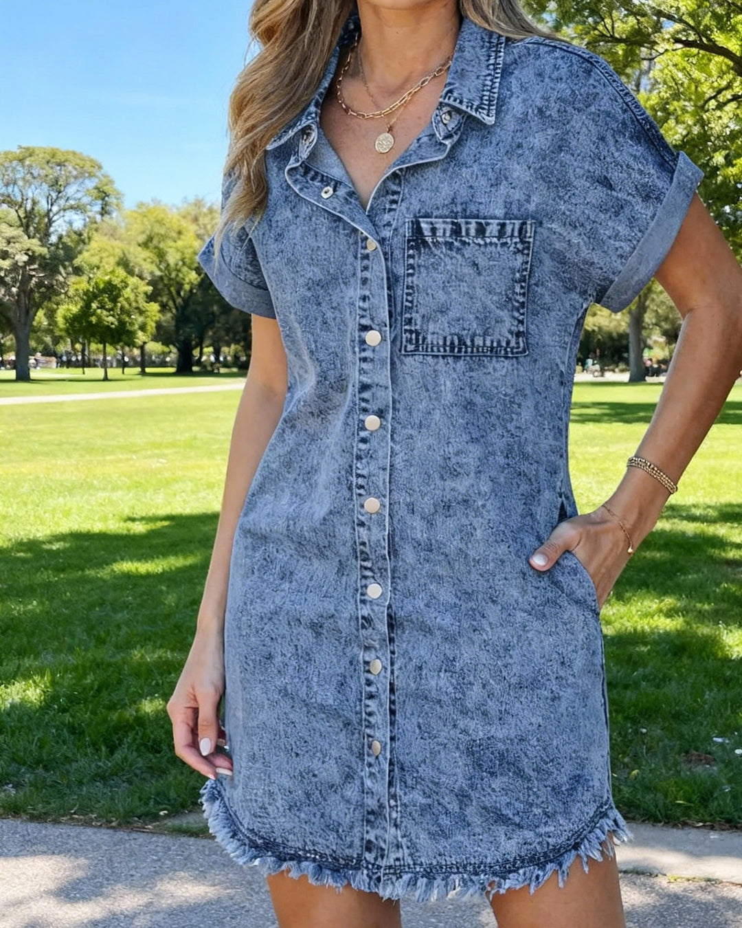 Kaelia | Vestido chemise de ganga