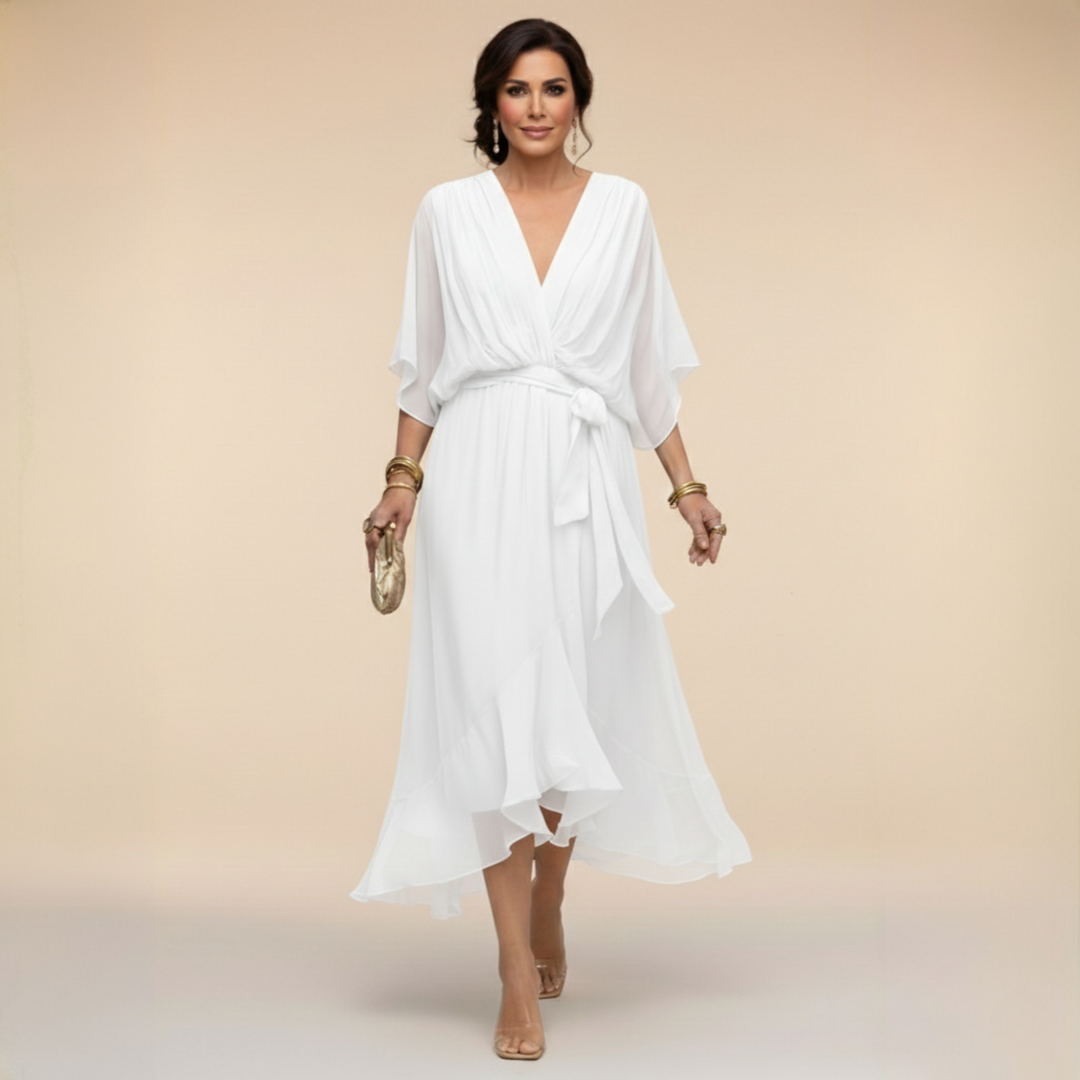 MARTA | Vestido leve e transparente com decote em V