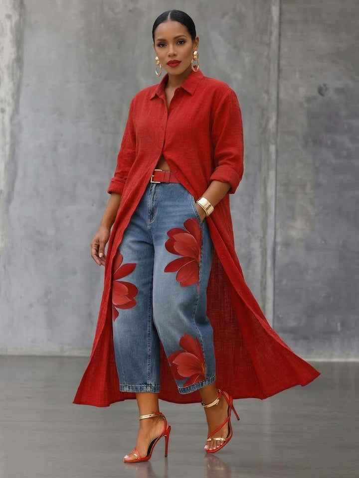 Beatrix | Jeans de modelagem ampla elegante