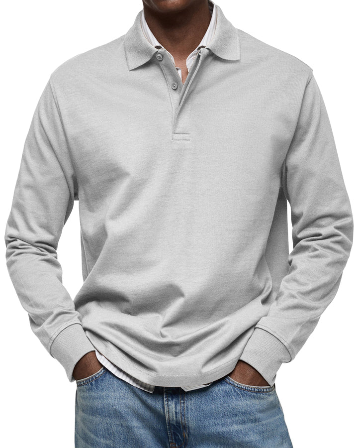 Camisa Polo Casual de Mangas Compridas