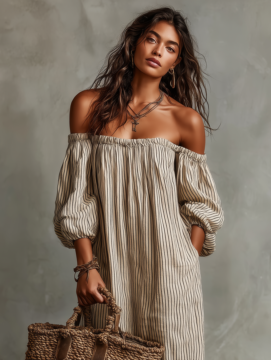 Noémia | Vestido maxi  com ombro a descoberto