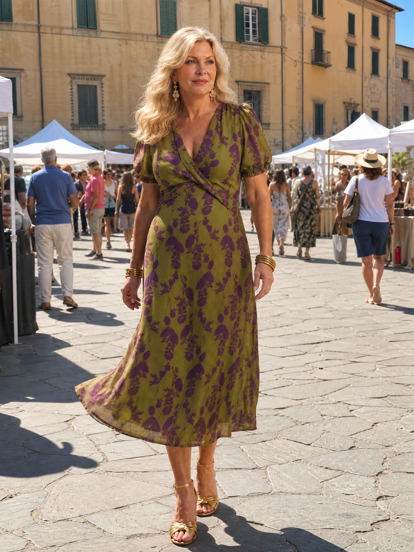 Virel | Vestido midi floral descontraído