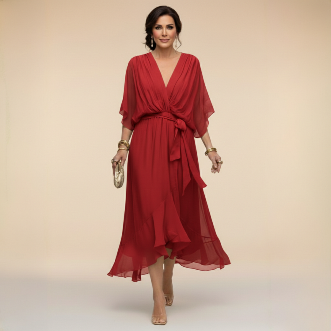 MARTA | Vestido leve e transparente com decote em V