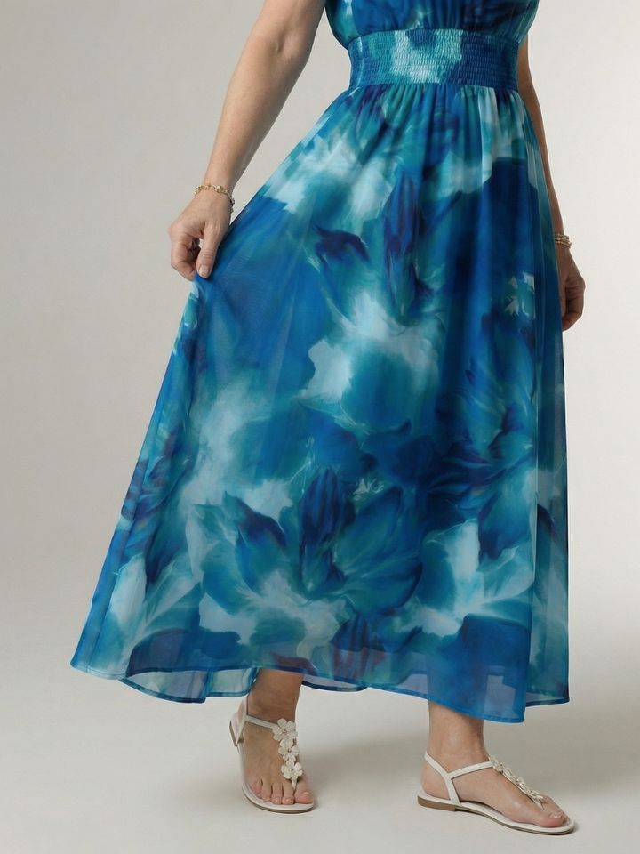 Sylin | Vestido midi franzido com decote halter