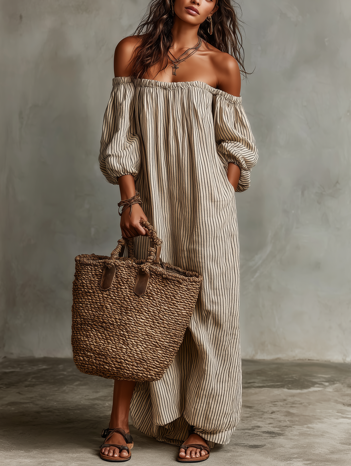 Noémia | Vestido maxi  com ombro a descoberto