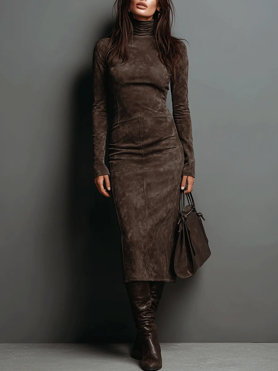 Luciana | Vestido Maxi de Camurça Elegante