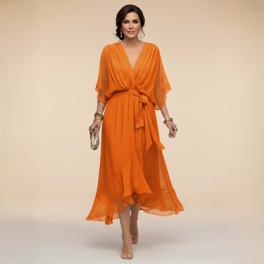 MARTA | Vestido leve e transparente com decote em V