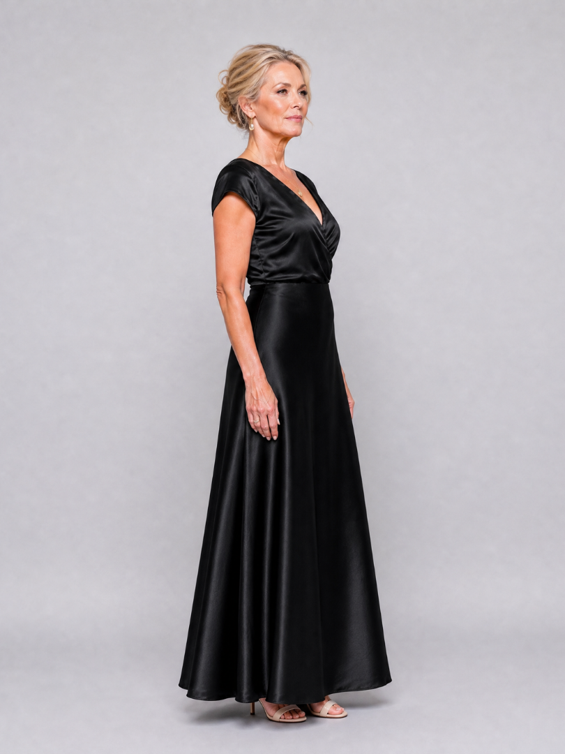 Samouse | Vestido maxi com manga cap e corpete transpassado