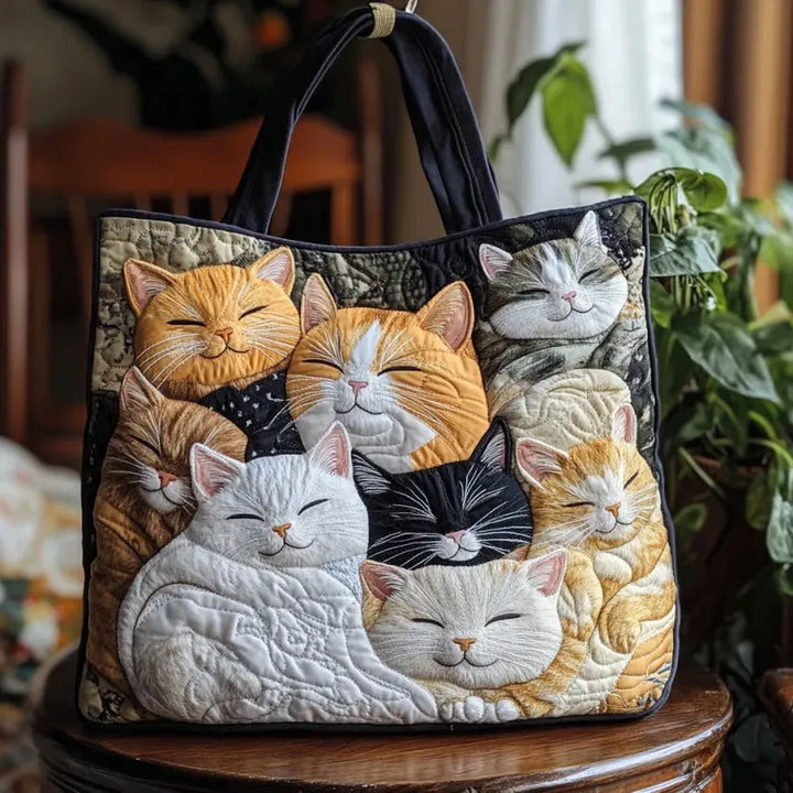 Saco artesanal Matelassé - Gatinhos Adormecidos