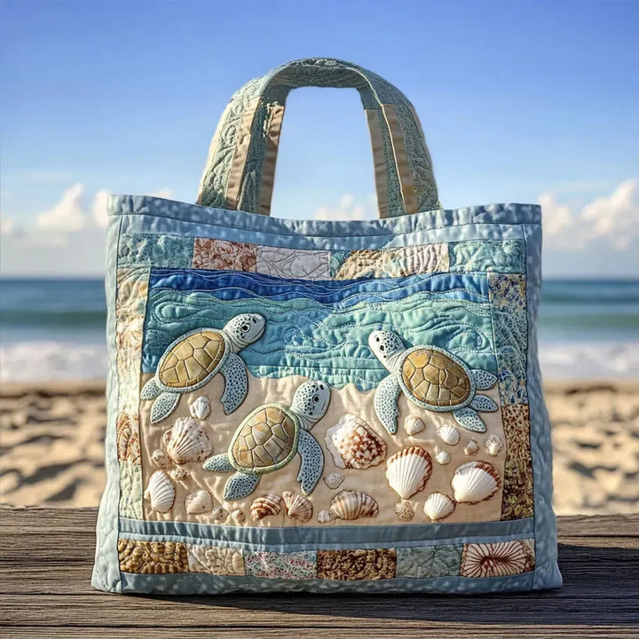 Saco Artesanal Matelassê - Tartarugas Marinhas