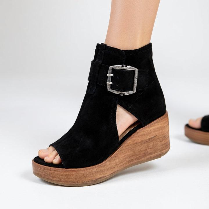 Francisca | Botins de cunha abertos, estilo moderno