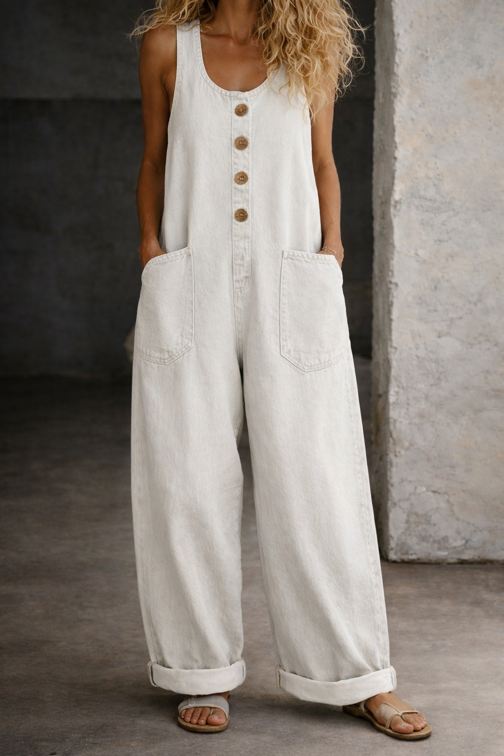 Willy | Jardineiras de algodão denim lavadas vintage