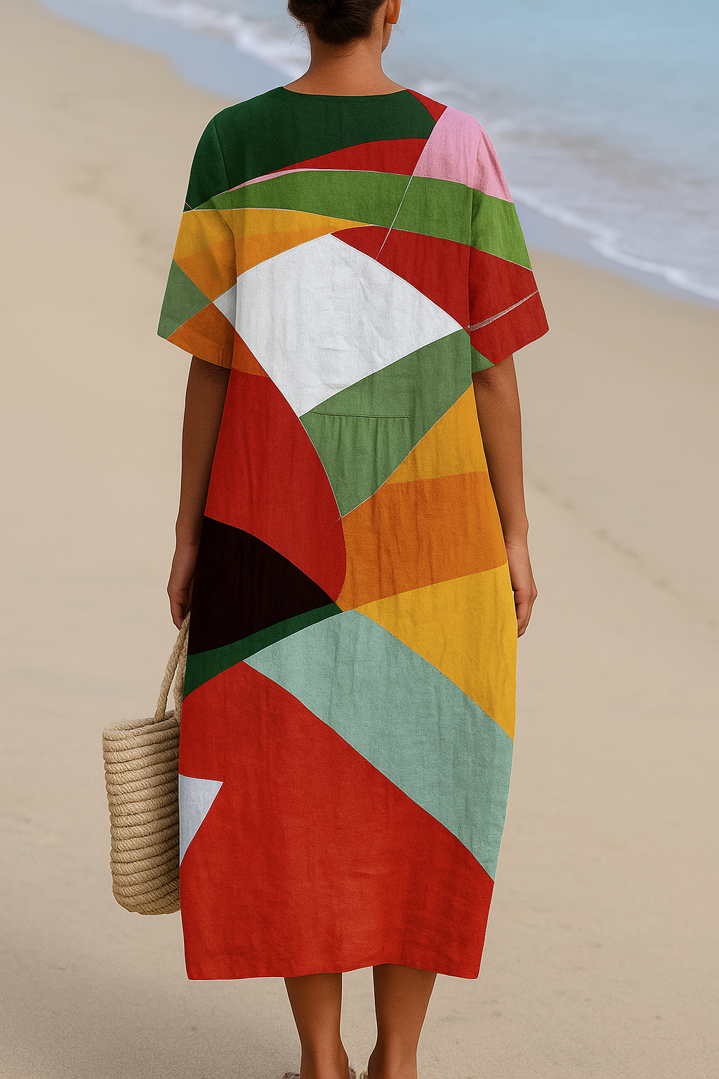 Daniela - Vestido Colorido em Patchwork